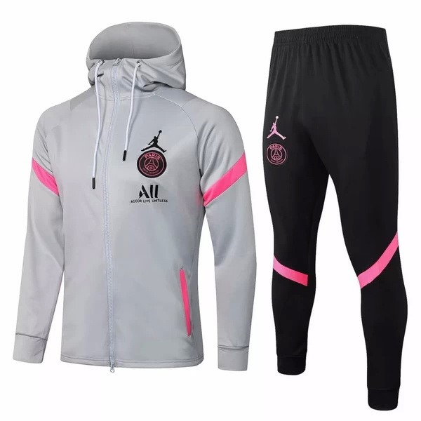 Hoodies Paris Saint Germain 2021-22 Grau Schwarz Fussballtrikots Günstig